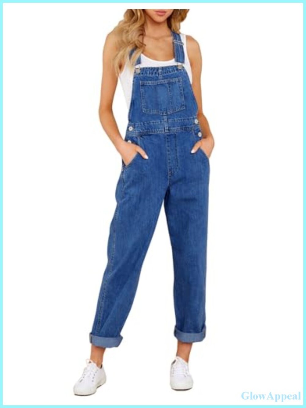 Women's Stretch Denim Overalls Casual Bib Jumpsuit